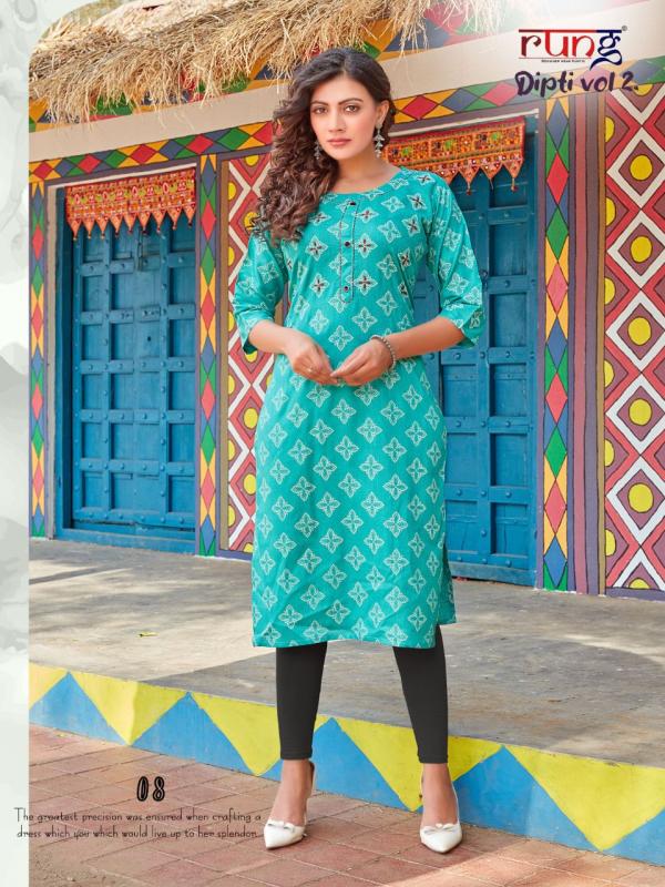 Rung Dipti 2 Heavy Slub Casual Wear Printed Kurti Collection